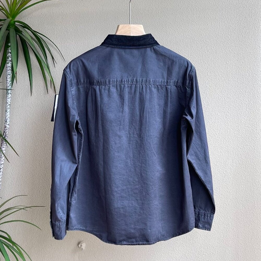 Stone Island Men's Washed Workwear Blue Shirt - Picture 2 of 9